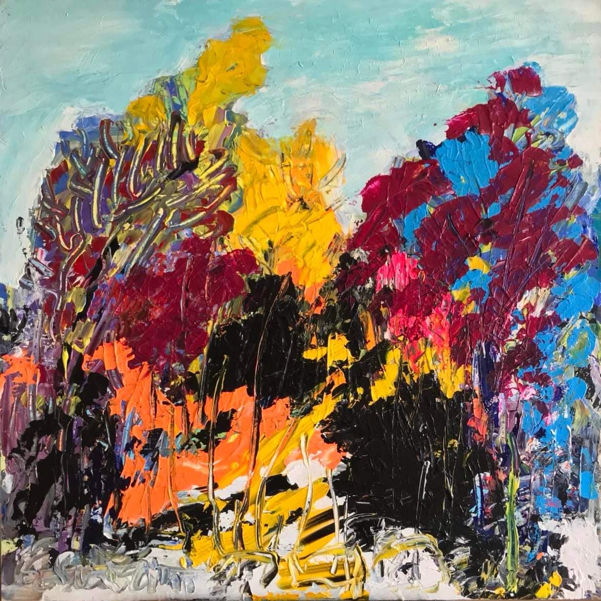 Quadro del pittore Eugenio Guarini - 2165 Passeggiare tra gli alberi