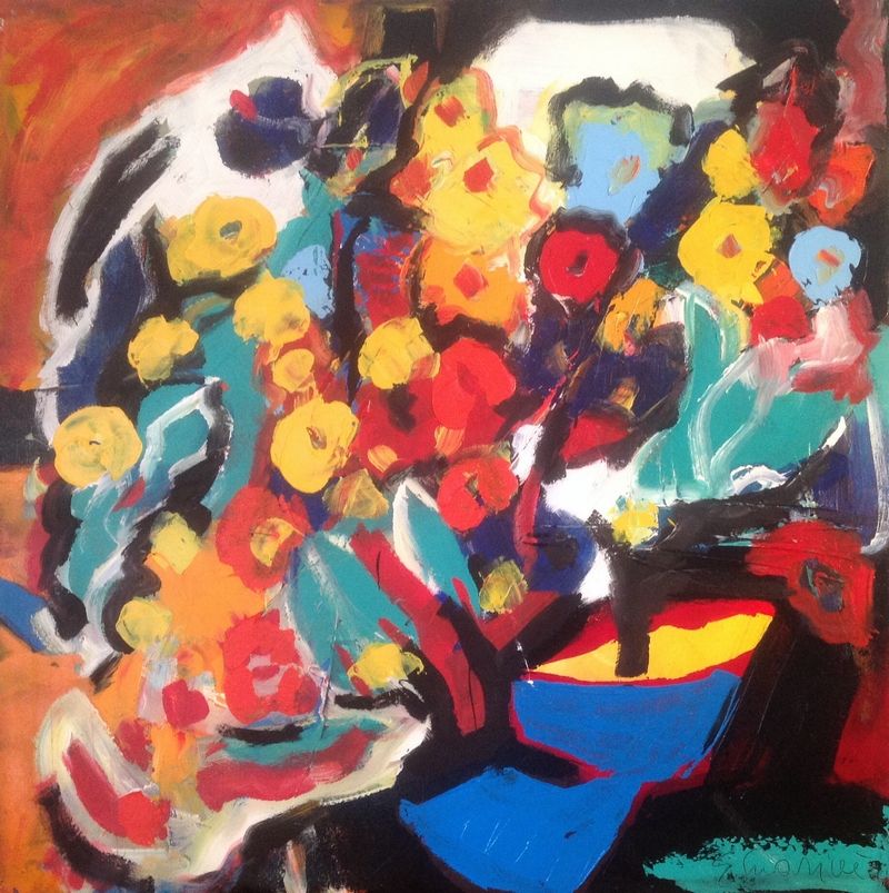 Quadro del pittore Eugenio Guarini - 2220 fiori sul balcone
