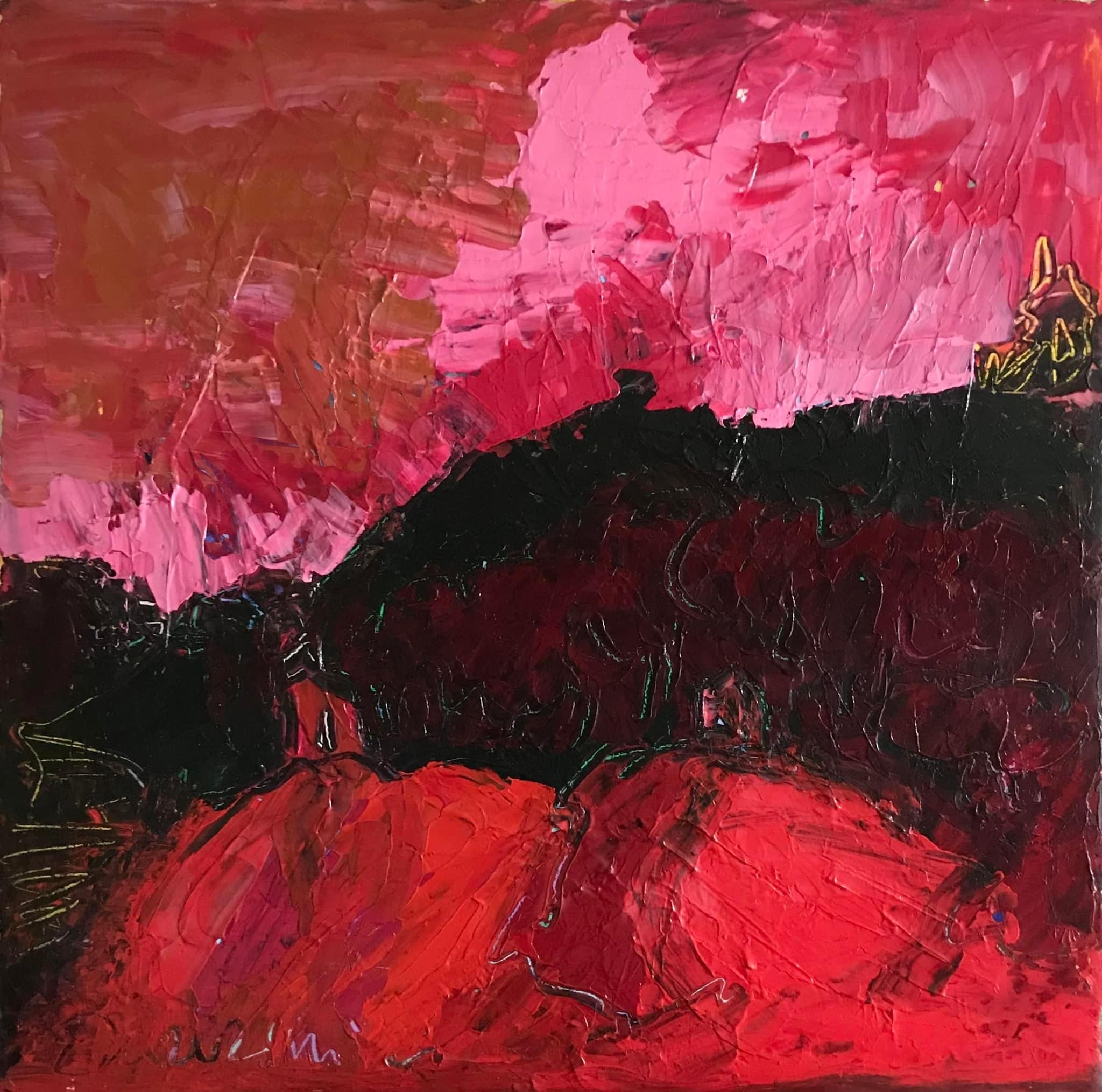 Quadro del pittore Eugenio Guarini - 2010 Escursione in rosso