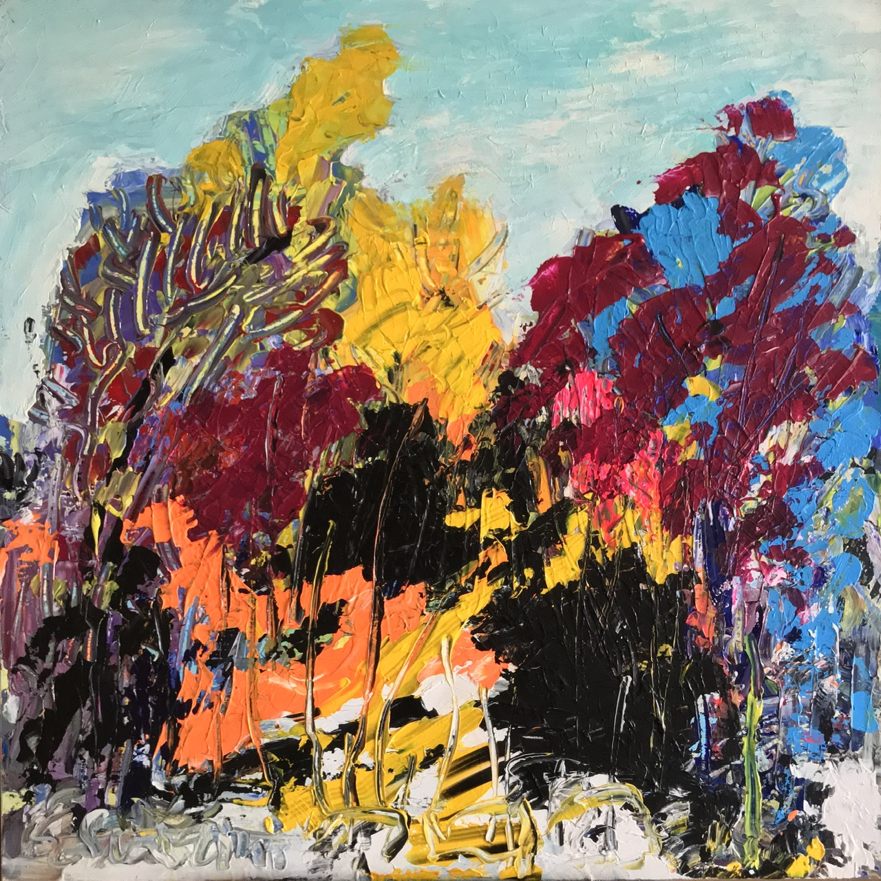 Quadro del pittore Eugenio Guarini - 2430 Passeggiata tra gli alberi