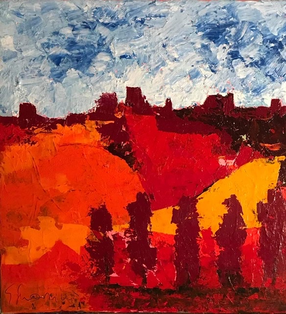 Quadro del pittore Eugenio Guarini - 2016 Borgo rosso